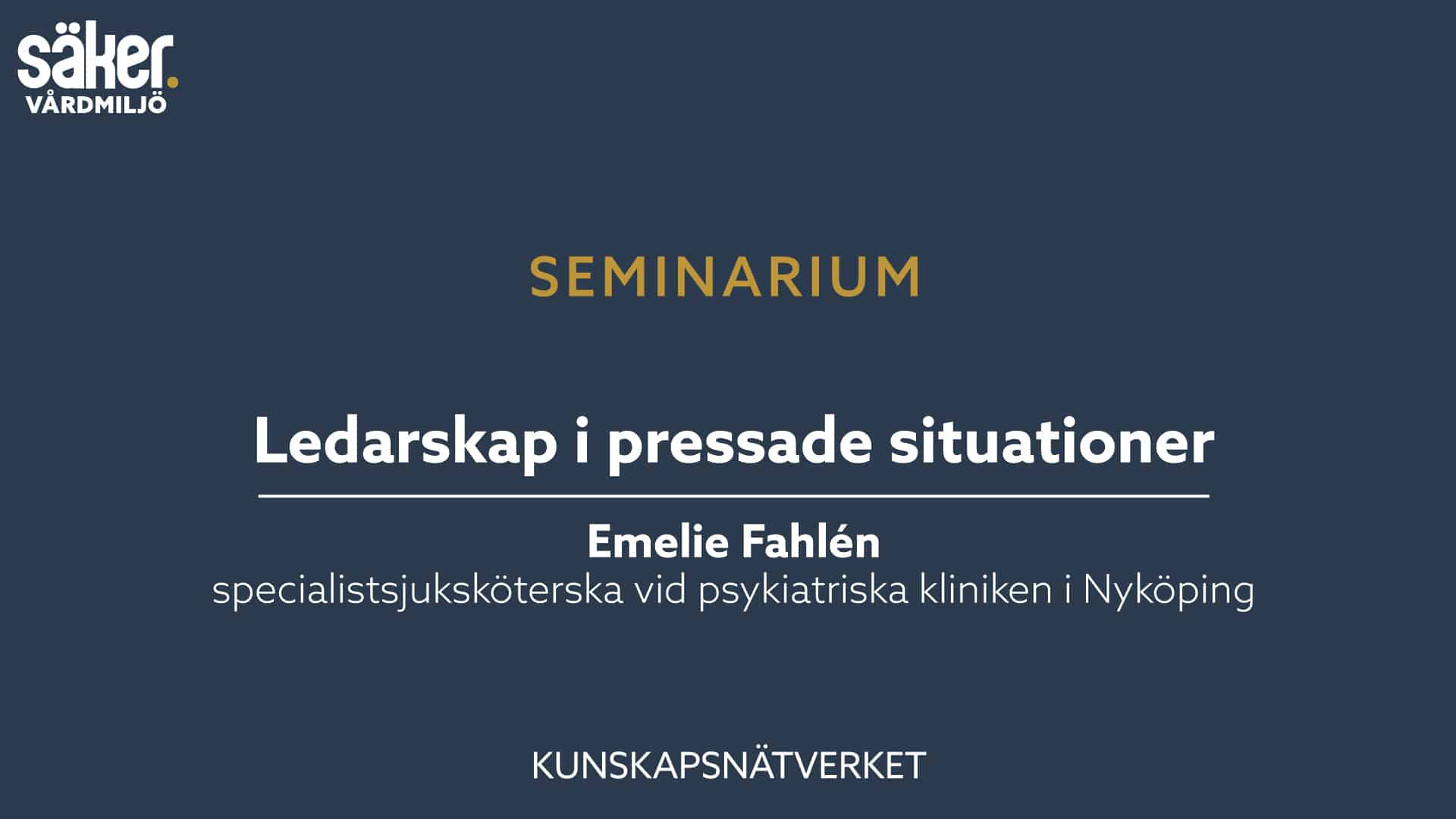 Ledarskap i pressade situationer